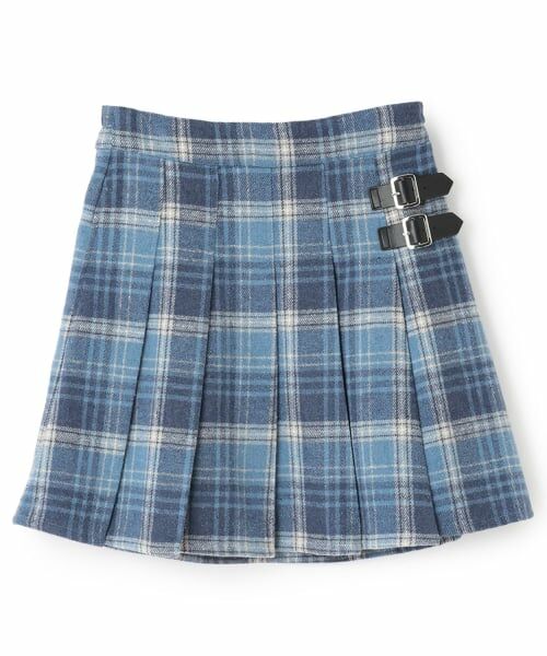 mezzo piano junior / メゾピアノジュニア ミニ・ひざ丈スカート | シャギーチェックラップ風プリーツスカート（スパッツつき） | 詳細17