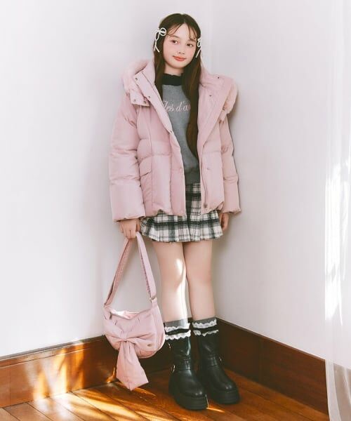 mezzo piano junior / メゾピアノジュニア ミニ・ひざ丈スカート | シャギーチェックラップ風プリーツスカート（スパッツつき） | 詳細20