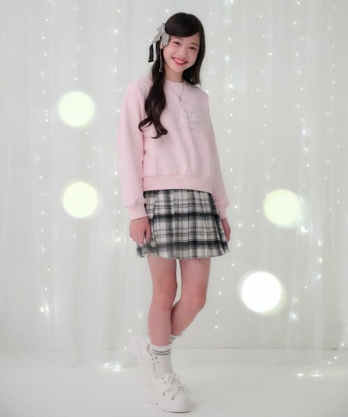 mezzo piano junior / メゾピアノジュニア ミニ・ひざ丈スカート | シャギーチェックラップ風プリーツスカート（スパッツつき） | 詳細28