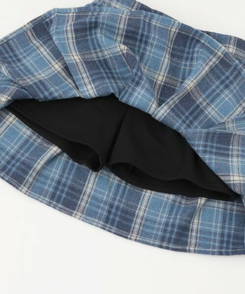 mezzo piano junior / メゾピアノジュニア ミニ・ひざ丈スカート | シャギーチェックラップ風プリーツスカート（スパッツつき） | 詳細9