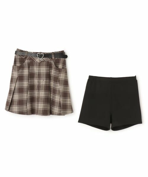 mezzo piano junior / メゾピアノジュニア ミニ・ひざ丈スカート | 合皮ベルトつきプリーツスカート（暖かスパッツつき） | 詳細2