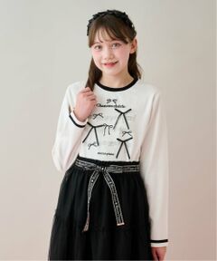 mezzo piano junior / メゾピアノジュニア Tシャツ | リボン＆音符長袖Ｔシャツ♪