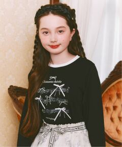 mezzo piano junior / メゾピアノジュニア Tシャツ | リボン＆音符長袖Ｔシャツ♪