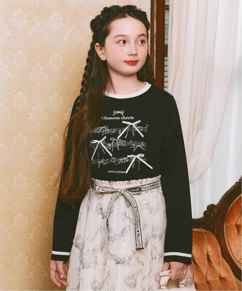 mezzo piano junior / メゾピアノジュニア Tシャツ | リボン＆音符長袖Ｔシャツ♪ | 詳細10