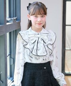 mezzo piano junior / メゾピアノジュニア シャツ・ブラウス | ボウタイつき音符柄フリルブラウス♪