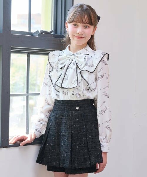 mezzo piano junior / メゾピアノジュニア シャツ・ブラウス | ボウタイつき音符柄フリルブラウス♪ | 詳細10