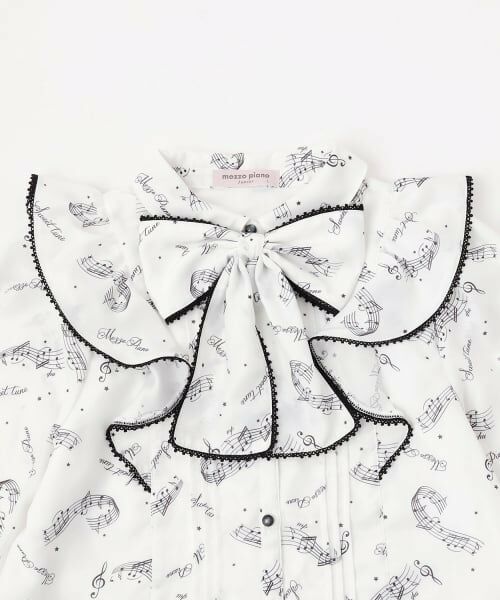 mezzo piano junior / メゾピアノジュニア シャツ・ブラウス | ボウタイつき音符柄フリルブラウス♪ | 詳細2