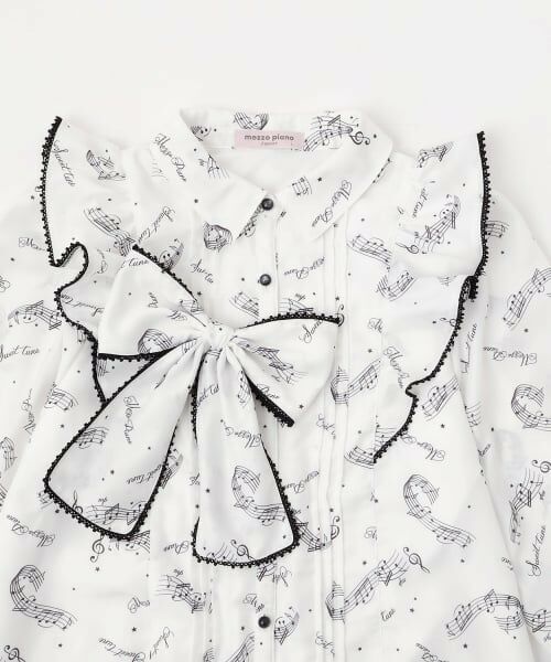 mezzo piano junior / メゾピアノジュニア シャツ・ブラウス | ボウタイつき音符柄フリルブラウス♪ | 詳細3