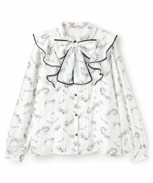 mezzo piano junior / メゾピアノジュニア シャツ・ブラウス | ボウタイつき音符柄フリルブラウス♪ | 詳細9