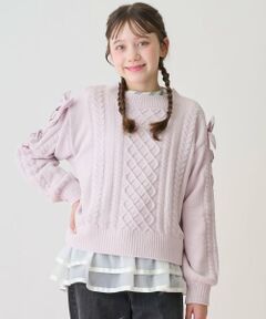 mezzo piano junior / メゾピアノジュニア ニット・セーター | レースアップモールニット