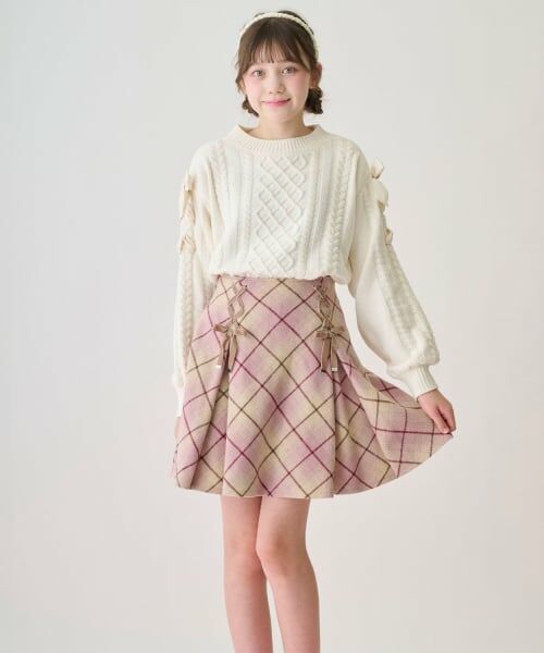 mezzo piano junior / メゾピアノジュニア ニット・セーター | レースアップモールニット | 詳細12