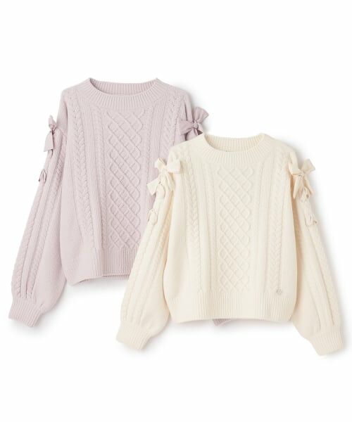 mezzo piano junior / メゾピアノジュニア ニット・セーター | レースアップモールニット | 詳細7