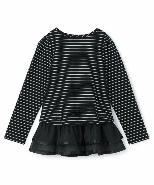 mezzo piano junior / メゾピアノジュニア Tシャツ | オーガンジーフリルつき長袖Tシャツ | 詳細1