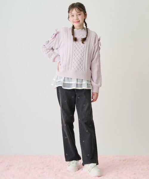 mezzo piano junior / メゾピアノジュニア Tシャツ | オーガンジーフリルつき長袖Tシャツ | 詳細14