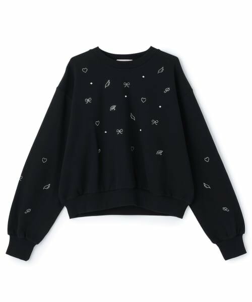 mezzo piano junior / メゾピアノジュニア スウェット | キラキラモチーフトレーナー（黒）