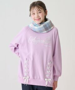 mezzo piano junior / メゾピアノジュニア スウェット | レースアップビジューロゴトレーナー