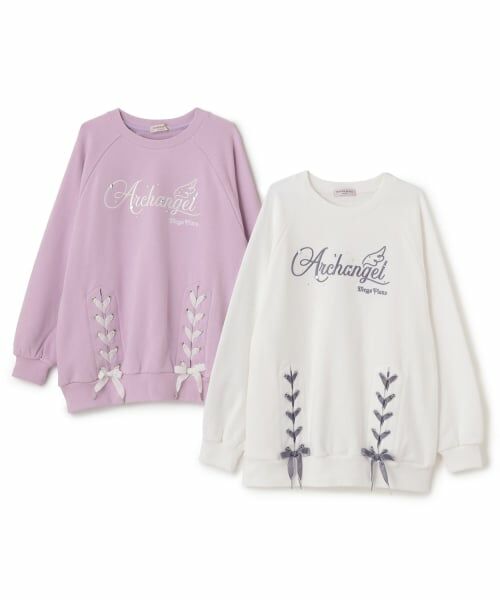 mezzo piano junior / メゾピアノジュニア スウェット | レースアップビジューロゴトレーナー | 詳細10