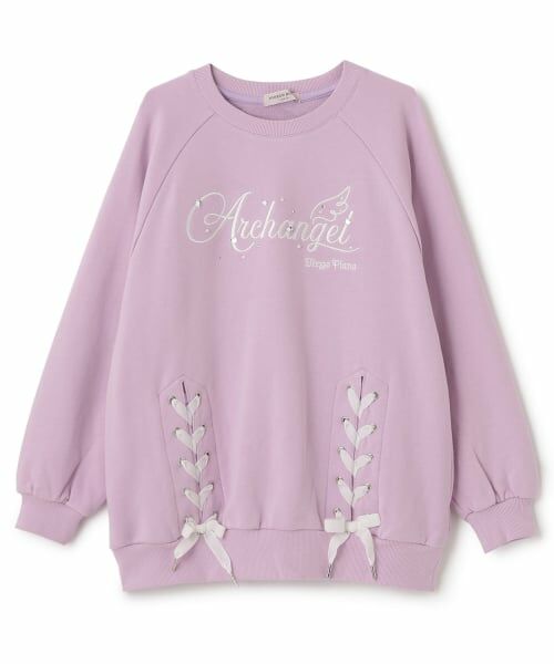 mezzo piano junior / メゾピアノジュニア スウェット | レースアップビジューロゴトレーナー | 詳細11