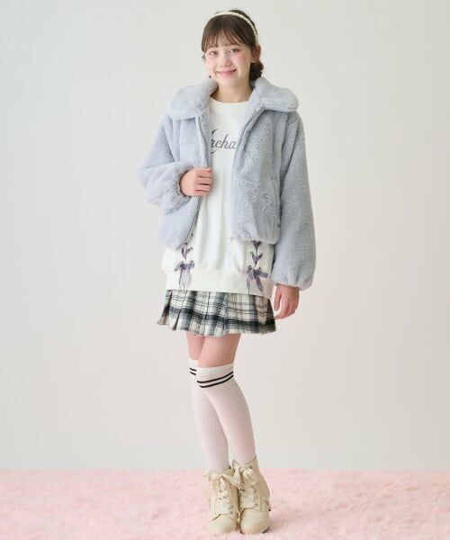 mezzo piano junior / メゾピアノジュニア スウェット | レースアップビジューロゴトレーナー | 詳細15