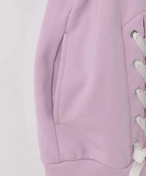 mezzo piano junior / メゾピアノジュニア スウェット | レースアップビジューロゴトレーナー | 詳細5