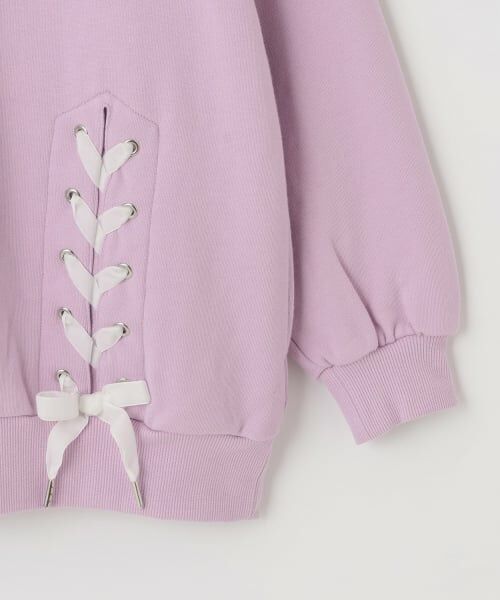 mezzo piano junior / メゾピアノジュニア スウェット | レースアップビジューロゴトレーナー | 詳細6