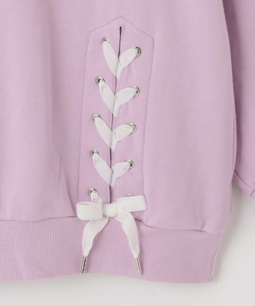 mezzo piano junior / メゾピアノジュニア スウェット | レースアップビジューロゴトレーナー | 詳細7