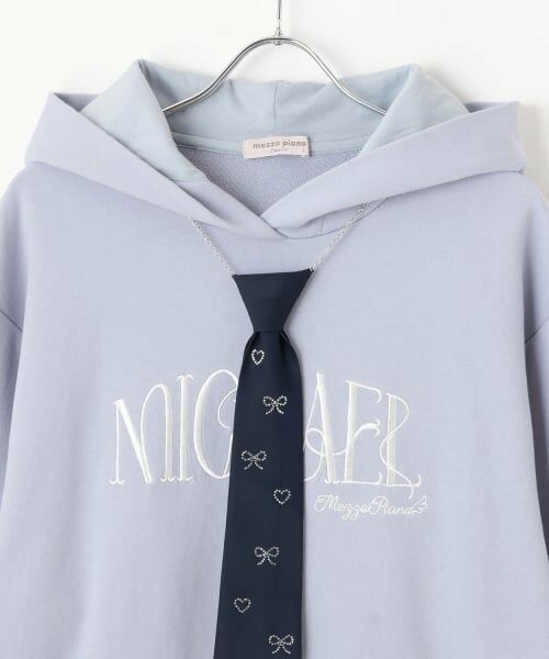 mezzo piano junior / メゾピアノジュニア パーカー | ビジューネクタイつきBIGパーカ | 詳細2