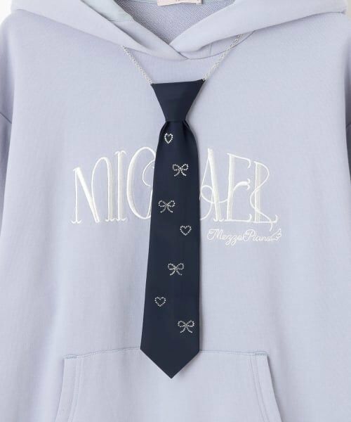 mezzo piano junior / メゾピアノジュニア パーカー | ビジューネクタイつきBIGパーカ | 詳細3