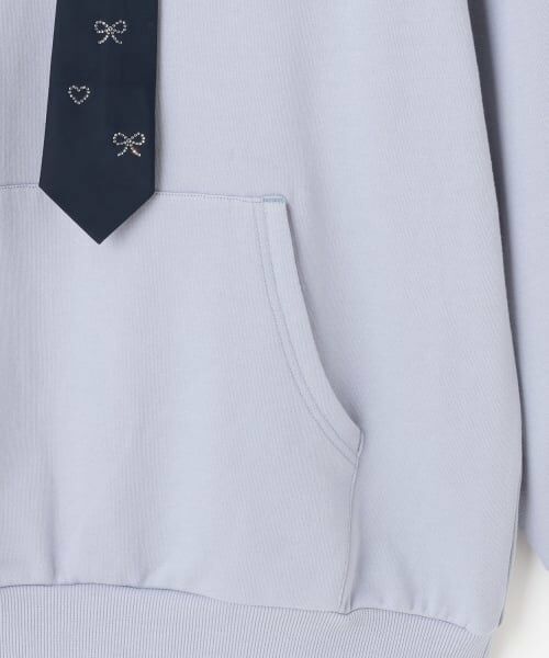 mezzo piano junior / メゾピアノジュニア パーカー | ビジューネクタイつきBIGパーカ | 詳細6