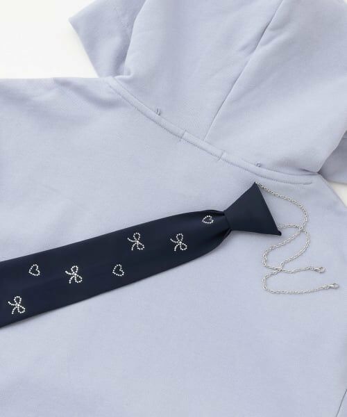 mezzo piano junior / メゾピアノジュニア パーカー | ビジューネクタイつきBIGパーカ | 詳細9