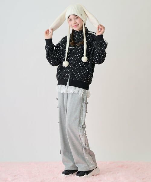 mezzo piano junior / メゾピアノジュニア ブルゾン | ドットジャカードジャケット（リボンブローチつき） | 詳細18