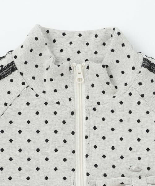 mezzo piano junior / メゾピアノジュニア ブルゾン | ドットジャカードジャケット（リボンブローチつき） | 詳細2