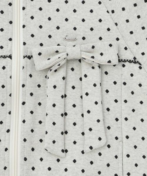 mezzo piano junior / メゾピアノジュニア ブルゾン | ドットジャカードジャケット（リボンブローチつき） | 詳細4