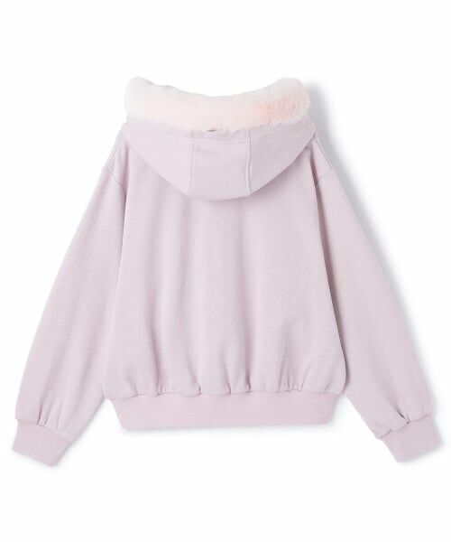mezzo piano junior / メゾピアノジュニア パーカー | フェイクファーつきラメ裏毛ジップパーカ | 詳細1