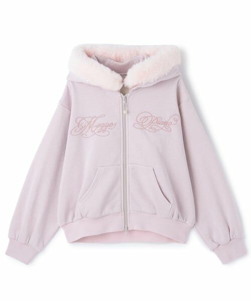 mezzo piano junior / メゾピアノジュニア パーカー | フェイクファーつきラメ裏毛ジップパーカ | 詳細11