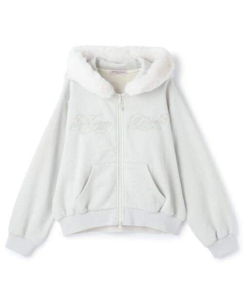 mezzo piano junior / メゾピアノジュニア パーカー | フェイクファーつきラメ裏毛ジップパーカ | 詳細12