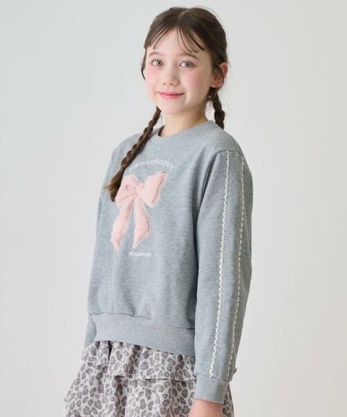 mezzo piano junior / メゾピアノジュニア スウェット | リボンアップリケトレーナー | 詳細12