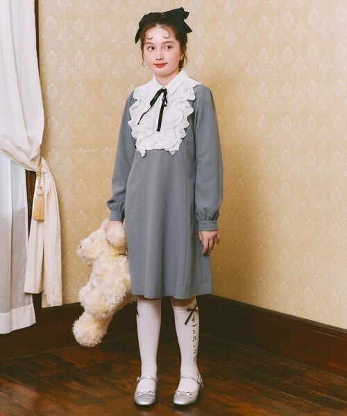 mezzo piano junior / メゾピアノジュニア ミニ丈・ひざ丈ワンピース | フリルヨークワンピース♪ | 詳細16
