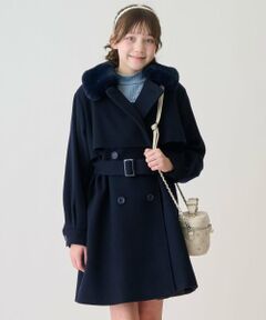 mezzo piano junior / メゾピアノジュニア その他アウター | フェイクファー衿つきミドルコート