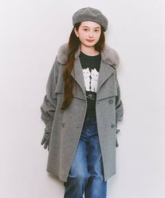 mezzo piano junior / メゾピアノジュニア その他アウター | フェイクファー衿つきミドルコート