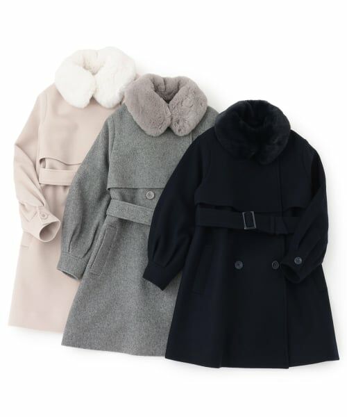 mezzo piano junior / メゾピアノジュニア その他アウター | フェイクファー衿つきミドルコート | 詳細12