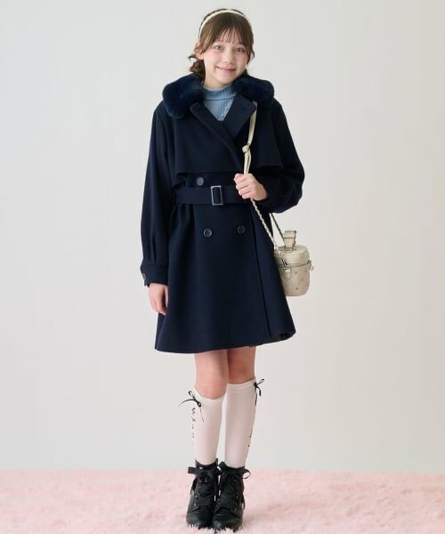 mezzo piano junior / メゾピアノジュニア その他アウター | フェイクファー衿つきミドルコート | 詳細21