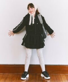 mezzo piano junior / メゾピアノジュニア パーカー | スポーティーラインジップパーカ＆スカパンセットアップ