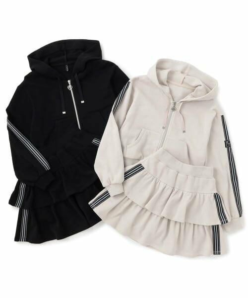 mezzo piano junior / メゾピアノジュニア パーカー | スポーティーラインジップパーカ＆スカパンセットアップ | 詳細14