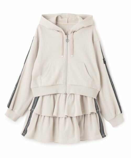 mezzo piano junior / メゾピアノジュニア パーカー | スポーティーラインジップパーカ＆スカパンセットアップ | 詳細15
