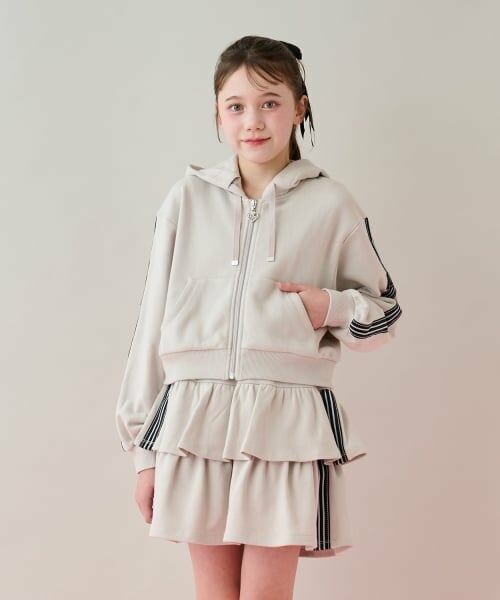 mezzo piano junior / メゾピアノジュニア パーカー | スポーティーラインジップパーカ＆スカパンセットアップ | 詳細16