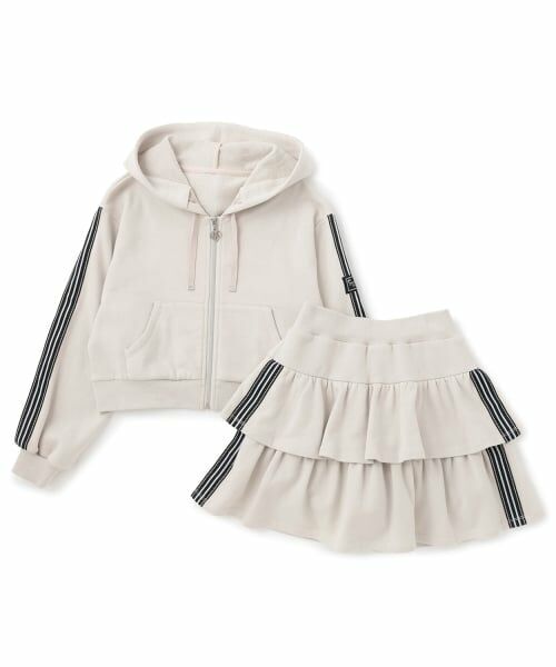 mezzo piano junior / メゾピアノジュニア パーカー | スポーティーラインジップパーカ＆スカパンセットアップ | 詳細2