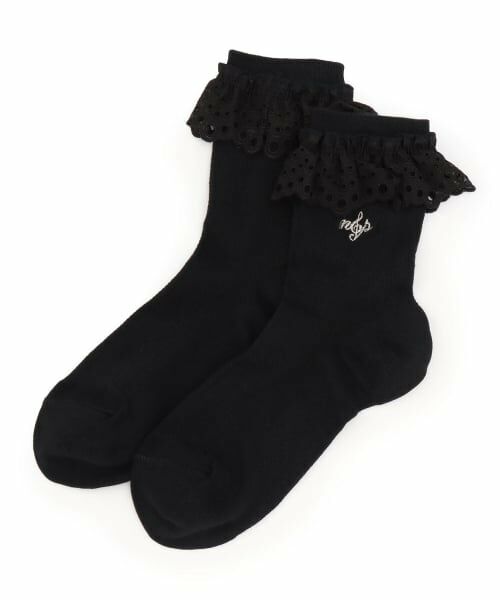 mezzo piano junior / メゾピアノジュニア ソックス | レースフリルソックス♪（黒）