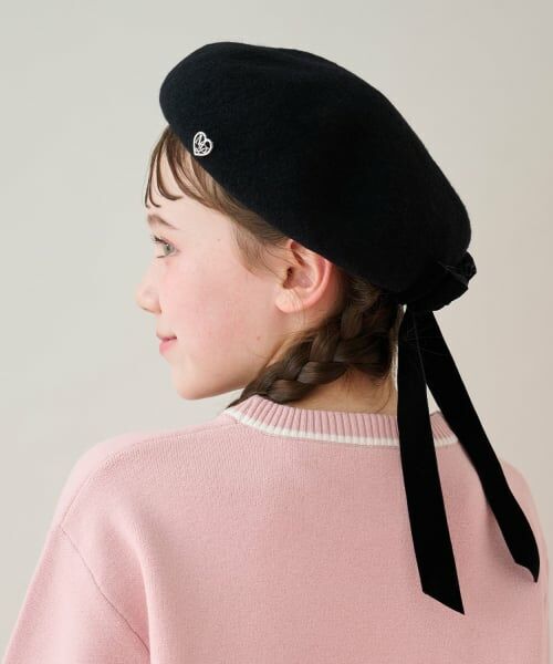 mezzo piano junior / メゾピアノジュニア ハンチング・キャスケット・ベレー帽 | ベロアリボンベレー帽 | 詳細7