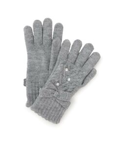 mezzo piano junior / メゾピアノジュニア 手袋 | 裏起毛リボン手袋